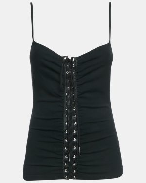 Dolce & Gabbana Black Jersey Lace-Up Detail Camisole S