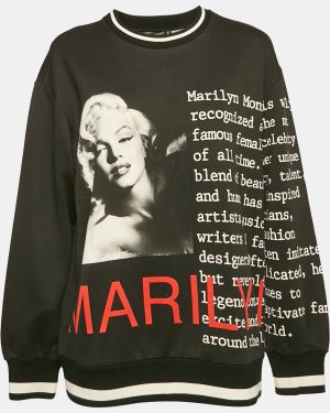 Dolce & Gabbana Black Marilyn Monroe Print Cotton Oversized Sweatshirt S