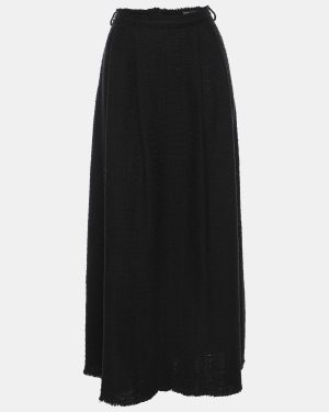 Dolce & Gabbana Black Tweed Maxi Skirt M