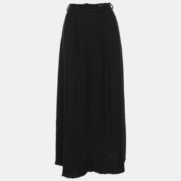 Dolce & Gabbana Black Tweed Maxi Skirt M