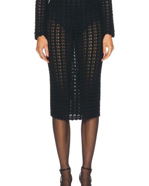 Dolce & Gabbana Crochet Midi Skirt in Black - Black. Size 36 (also in 38, 40, 42).