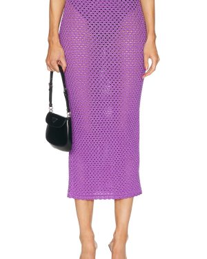 Dolce & Gabbana Crochet Midi Skirt in Purple - Purple. Size 36 (also in 38, 40).