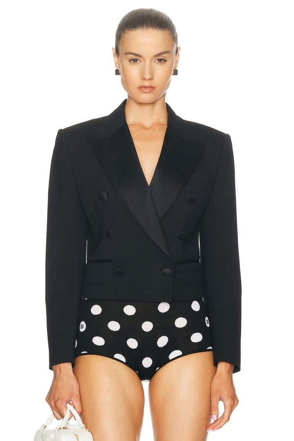 Dolce & Gabbana Cropped Blazer in Nero - Black. Size 36 (also in ).
