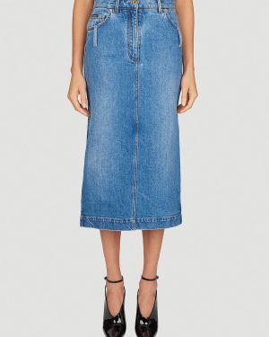 Dolce & Gabbana Denim Midi Skirt - Woman Skirts Blue It - 42