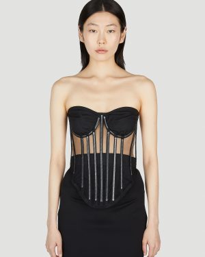 Dolce & Gabbana Kim Embellished Corset Top - Woman Tops Black It - 42