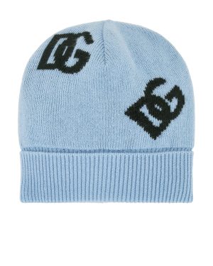 Dolce & Gabbana Monogram Beanie in Very Light Blue - Baby Blue. Size all.