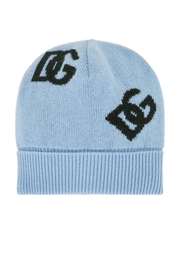 Dolce & Gabbana Monogram Beanie in Very Light Blue - Baby Blue. Size all.