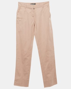Dolce & Gabbana Pink Gabardine Skinny Trousers XS