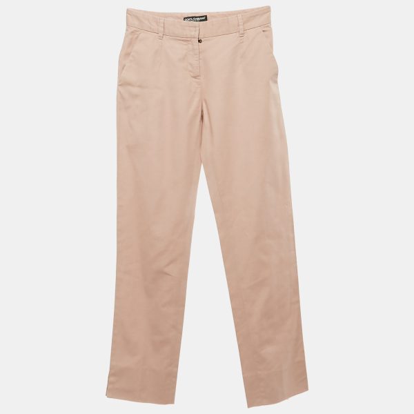 Dolce & Gabbana Pink Gabardine Skinny Trousers XS
