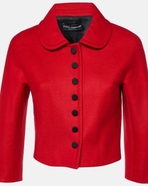 Dolce & Gabbana Red Wool Cropped Coat S