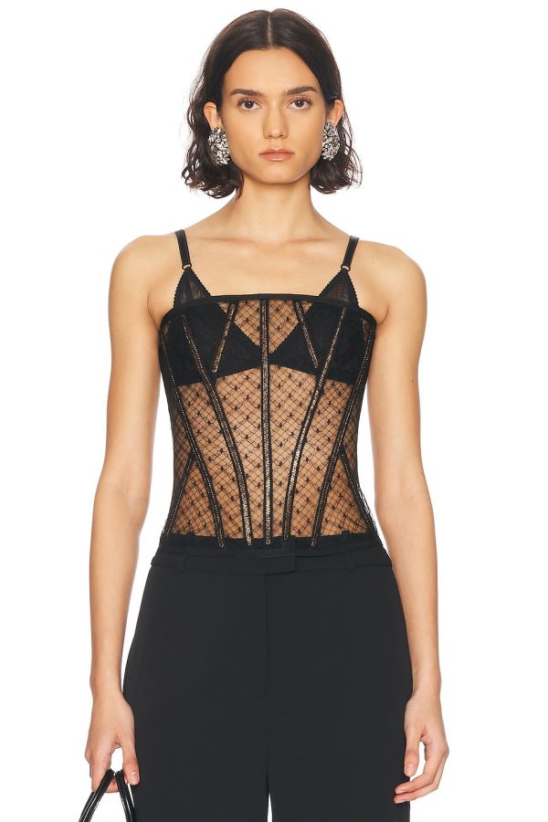 Dolce & Gabbana Strapless Corset Top in Black - Black. Size 36 (also in 38, 40, 42).
