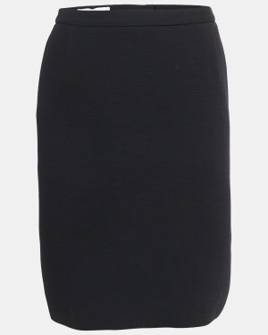 Dolce & Gabbana Vintage Black Wool-Blend Pencil Skirt M