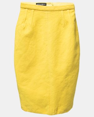 Dolce & Gabbana Yellow Wool Pencil Skirt S