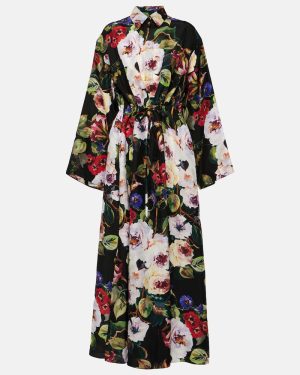 Dolce&Gabbana Floral silk satin shirt dress