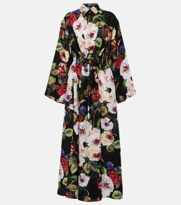 Dolce&Gabbana Floral silk satin shirt dress