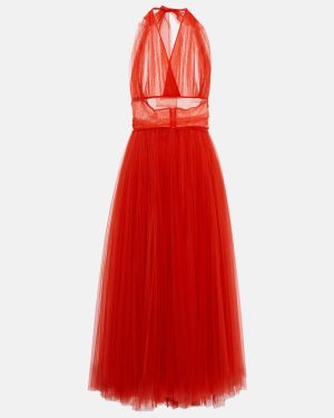 Dolce&Gabbana Halter-neck tulle midi dress
