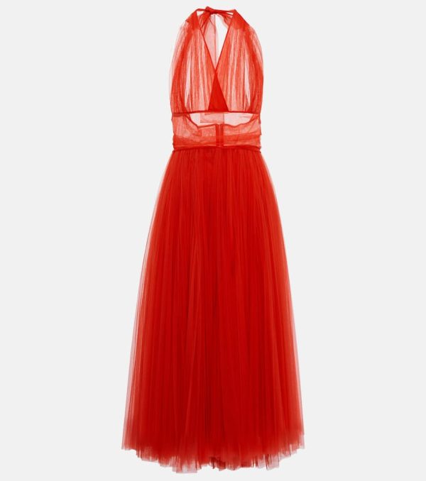 Dolce&Gabbana Halter-neck tulle midi dress