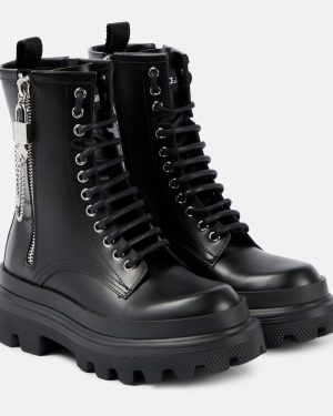Dolce&Gabbana Leather combat boots