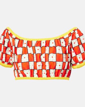 Dolce&Gabbana Patterned cotton crop top