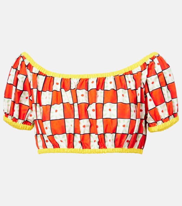 Dolce&Gabbana Patterned cotton crop top