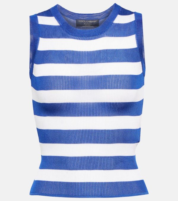 Dolce&Gabbana Portofino ribbed-knit striped tank top