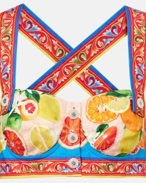 Dolce&Gabbana Printed cotton bra top