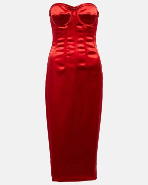 Dolce&Gabbana Strapless satin corset midi dress