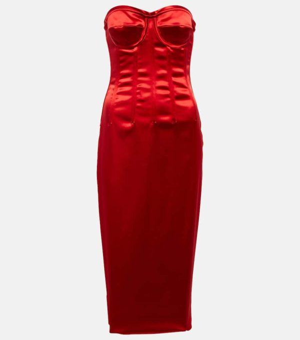 Dolce&Gabbana Strapless satin corset midi dress