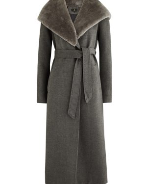 Dom Goor Shearling-trimmed Hooded Coat - Grey - 16 (UK16 /xl)