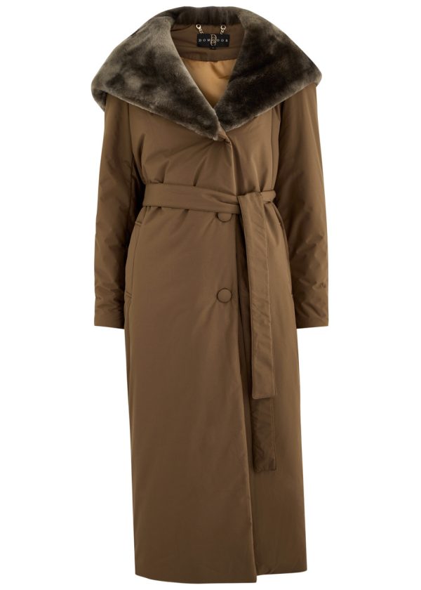 Dom Goor Shearling-trimmed Hooded Shell Coat - Brown - 16 (UK16 /xl)
