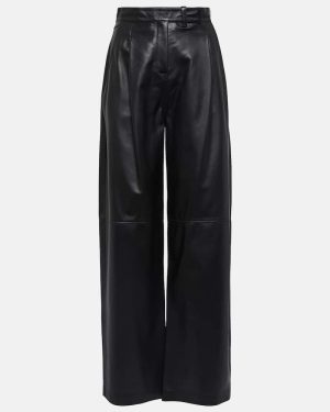 Dorothee Schumacher Pleated leather wide-leg pants
