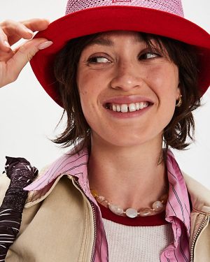 Double Mesh Bucket Hat by Kangol at Free People in Peony Pink, Size: Small
