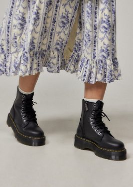 Dr. Martens Black Jadon III Pisa Leather Platform Boots - Black UK 7 at Urban Outfitters