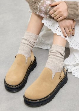 Dr. Martens Tan Zebzag Suede Mules - Tan UK 4 at Urban Outfitters