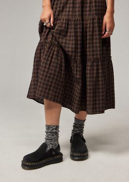 Dr. Martens Zebzag Black Suede Mules - Black UK 4 at Urban Outfitters