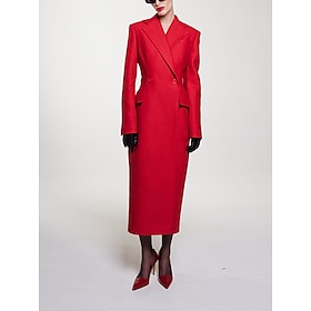Dress Mother of the Bride Dress Elegant Shirt Collar Ankle Length Polyester Long Sleeve with Solid Color 2025