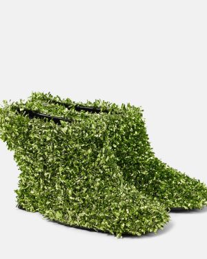 Dries Van Noten 105 glitter metallic wedge mules