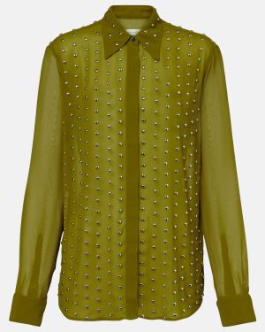 Dries Van Noten Chowy studded semi-sheer shirt