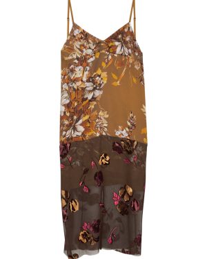 Dries Van Noten Damiana Floral Silk-blend Slip Dress - Brown - 8