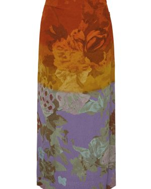 Dries Van Noten Floral-print Cloqu Midi Skirt - Multicoloured - 14