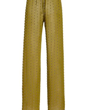 Dries Van Noten - Pachas Studded Voile Skinny Pants - Green - FR 42 - Moda Operandi