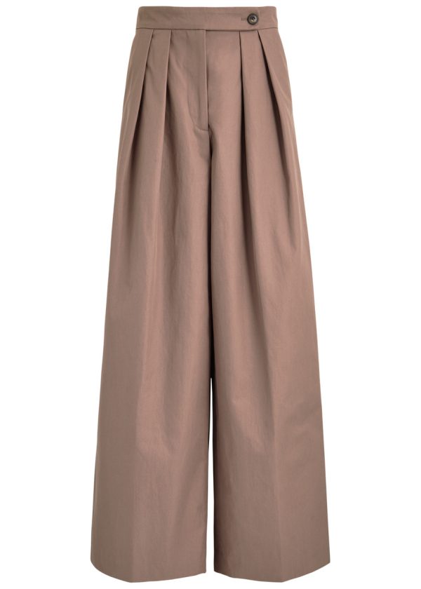 Dries Van Noten Pamplona Wide-leg Cotton Trousers - Taupe - 38 (UK10 / S)