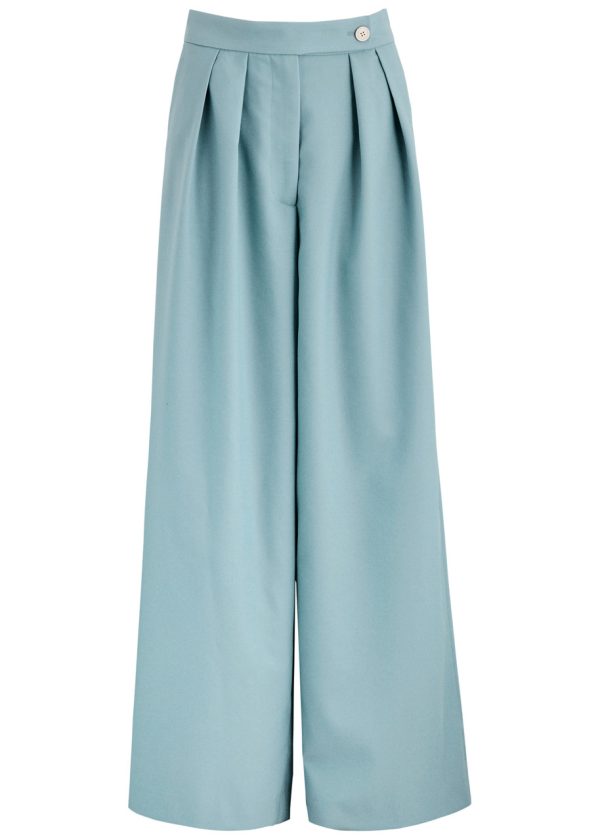 Dries Van Noten Pamplona Wide-leg Wool Trousers - Blue - 40 (UK12 / M)