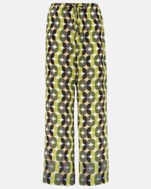 Dries Van Noten Printed high-rise crepe wide-leg pants
