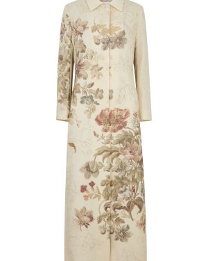 Dries Van Noten Rilkes Floral-print Wool Coat - Beige - 42 (UK14 / L)