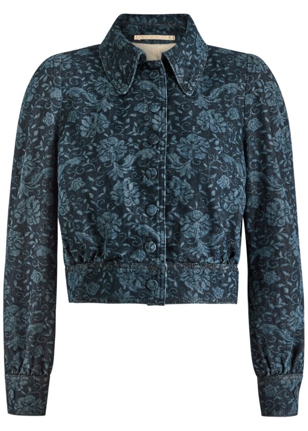 Dries Van Noten Vistam Floral-printed Denim Jacket - 36 (UK8 / S)