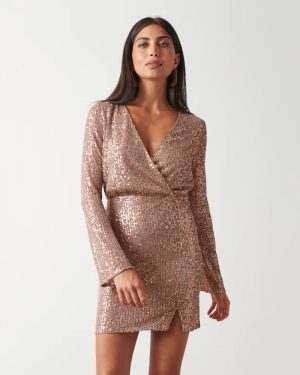 Dulcie Mini Wrap Sequin Dress
