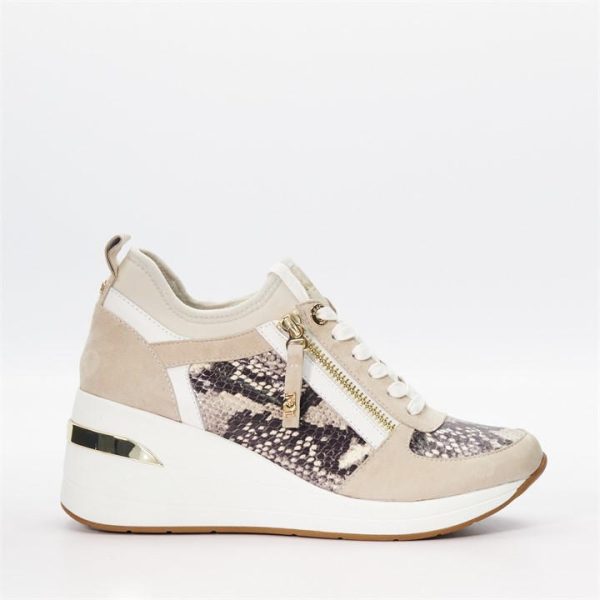 Dune London Eilisia Wedge Trainers - Cream