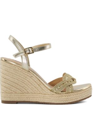 Dune London Kaspar Wedge Sandals - Gold