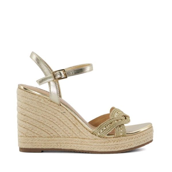 Dune London Kaspar Wedge Sandals - Gold
